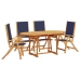 Juego comedor de jardín 5 pzas madera maciza acacia y textileno