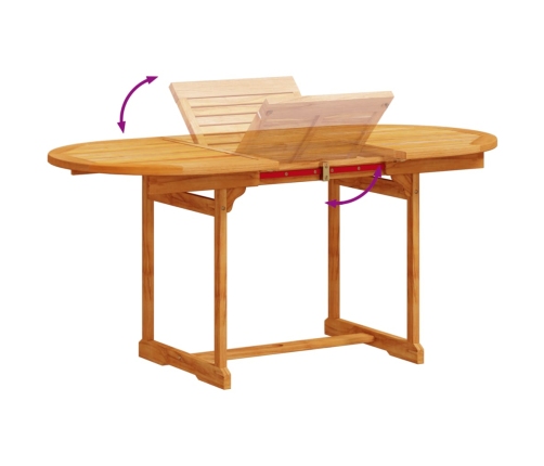 Juego comedor de jardín 5 pzas madera maciza acacia y textileno