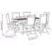 Juego comedor de jardín 7 pzas madera maciza acacia y textileno