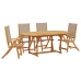 Juego comedor de jardín 5 pzas madera maciza acacia y textileno