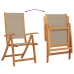Juego comedor de jardín 5 pzas madera maciza acacia y textileno