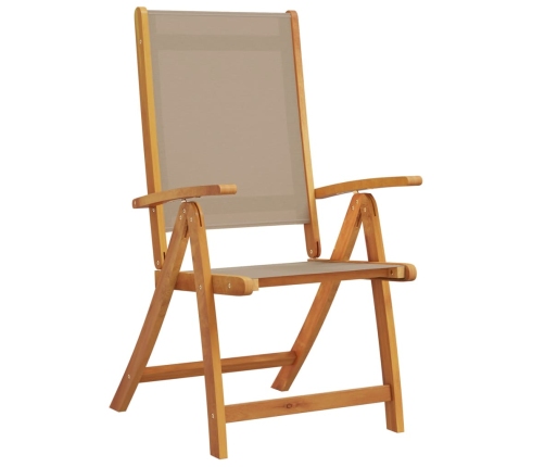 Juego comedor de jardín 7 pzas madera maciza acacia y textileno