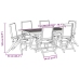 Juego comedor de jardín 7 pzas madera maciza acacia y textileno