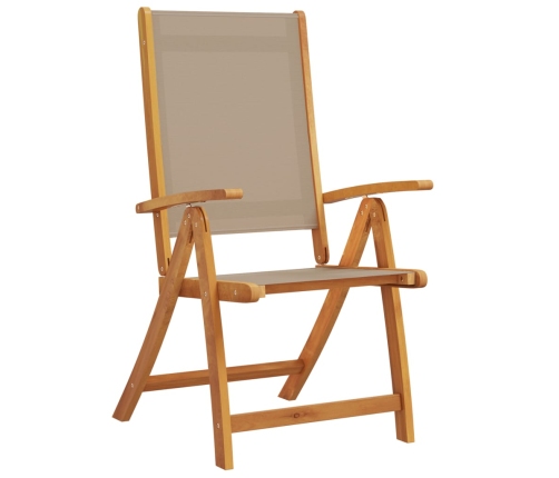 Juego comedor de jardín 5 pzas madera maciza acacia y textileno