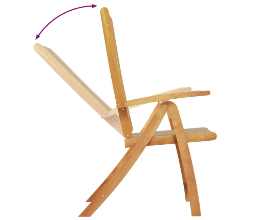 Juego comedor de jardín 5 pzas madera maciza acacia y textileno