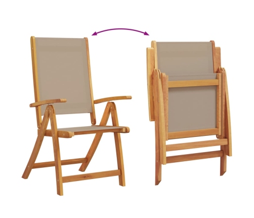 Juego comedor de jardín 5 pzas madera maciza acacia y textileno