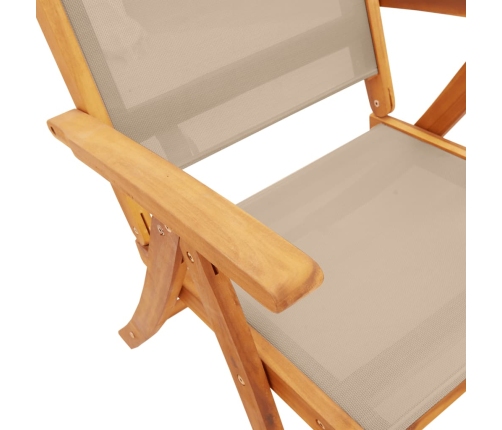 Juego comedor de jardín 5 pzas madera maciza acacia y textileno