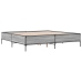 Estructura cama madera ingeniería metal gris Sonoma 200x200 cm