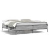 Estructura cama madera ingeniería metal gris Sonoma 200x200 cm