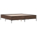 Estructura cama madera ingeniería metal marrón roble 200x200 cm
