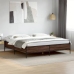 Estructura cama madera ingeniería metal marrón roble 200x200 cm