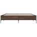 Estructura cama madera ingeniería metal marrón roble 200x200 cm