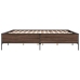 Estructura cama madera ingeniería metal marrón roble 200x200 cm