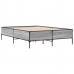 Estructura cama madera ingeniería metal gris Sonoma 150x200 cm