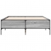 Estructura cama madera ingeniería metal gris Sonoma 150x200 cm