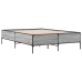 Estructura cama madera ingeniería metal gris Sonoma 150x200 cm