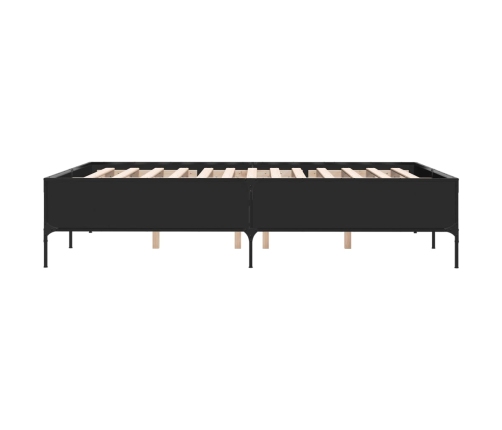 Estructura de cama madera de ingeniería y metal negro 140x200cm