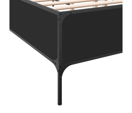 Estructura de cama madera de ingeniería y metal negro 140x200cm