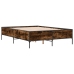 Estructura cama madera ingeniería metal roble ahumado 120x200cm