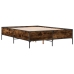 Estructura cama madera ingeniería metal roble ahumado 120x200cm