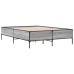 Estructura cama madera ingeniería metal gris Sonoma 120x200 cm