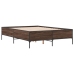 vidaXL Estructura cama madera ingeniería metal marrón roble 140x190 cm