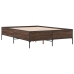 Estructura cama madera ingeniería metal marrón roble 120x190 cm