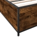 Estructura cama madera ingeniería metal roble ahumado 200x200cm