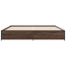 Estructura cama madera ingeniería metal marrón roble 200x200 cm