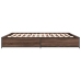 Estructura cama madera ingeniería metal marrón roble 200x200 cm
