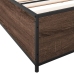 Estructura cama madera ingeniería metal marrón roble 200x200 cm