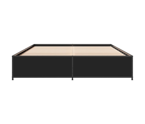 Estructura de cama madera de ingeniería y metal negro 120x200cm