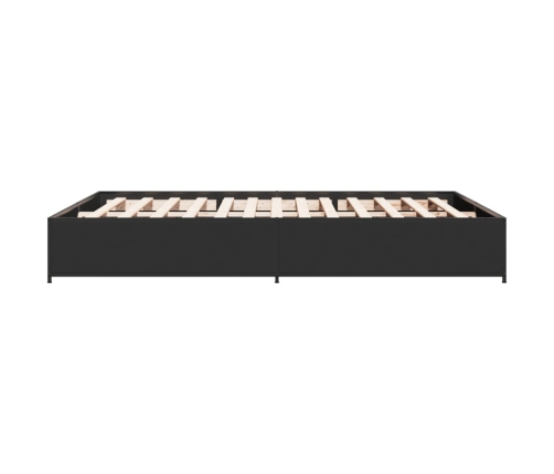 Estructura de cama madera de ingeniería y metal negro 120x200cm