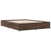 Estructura cama madera ingeniería metal marrón roble 120x200 cm