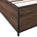 Estructura cama madera ingeniería metal marrón roble 120x200 cm