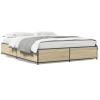 vidaXL Estructura cama madera ingeniería metal roble Sonoma 140x190 cm