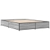 Estructura cama madera ingeniería metal gris Sonoma 140x190 cm