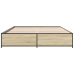 Estructura cama madera ingeniería metal roble Sonoma 135x190 cm