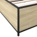 Estructura cama madera ingeniería metal roble Sonoma 135x190 cm