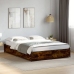 Estructura cama madera ingeniería metal roble ahumado 120x190cm