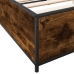 Estructura cama madera ingeniería metal roble ahumado 120x190cm