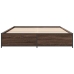 Estructura cama madera ingeniería metal marrón roble 120x190 cm