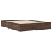 Estructura cama madera ingeniería metal marrón roble 120x190 cm