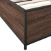 Estructura cama madera ingeniería metal marrón roble 120x190 cm