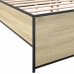 Estructura cama madera ingeniería metal roble Sonoma 200x200 cm