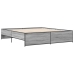 Estructura cama madera ingeniería metal gris Sonoma 200x200 cm