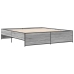 Estructura cama madera ingeniería metal gris Sonoma 200x200 cm