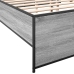 Estructura cama madera ingeniería metal gris Sonoma 200x200 cm