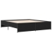 Estructura de cama madera de ingeniería y metal negro 180x200cm
