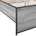 Estructura cama madera ingeniería metal gris Sonoma 180x200 cm